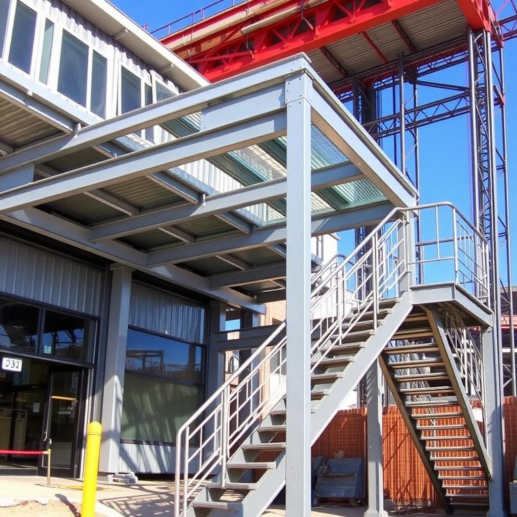 Steel Canopy & Staircase — Commercial Site